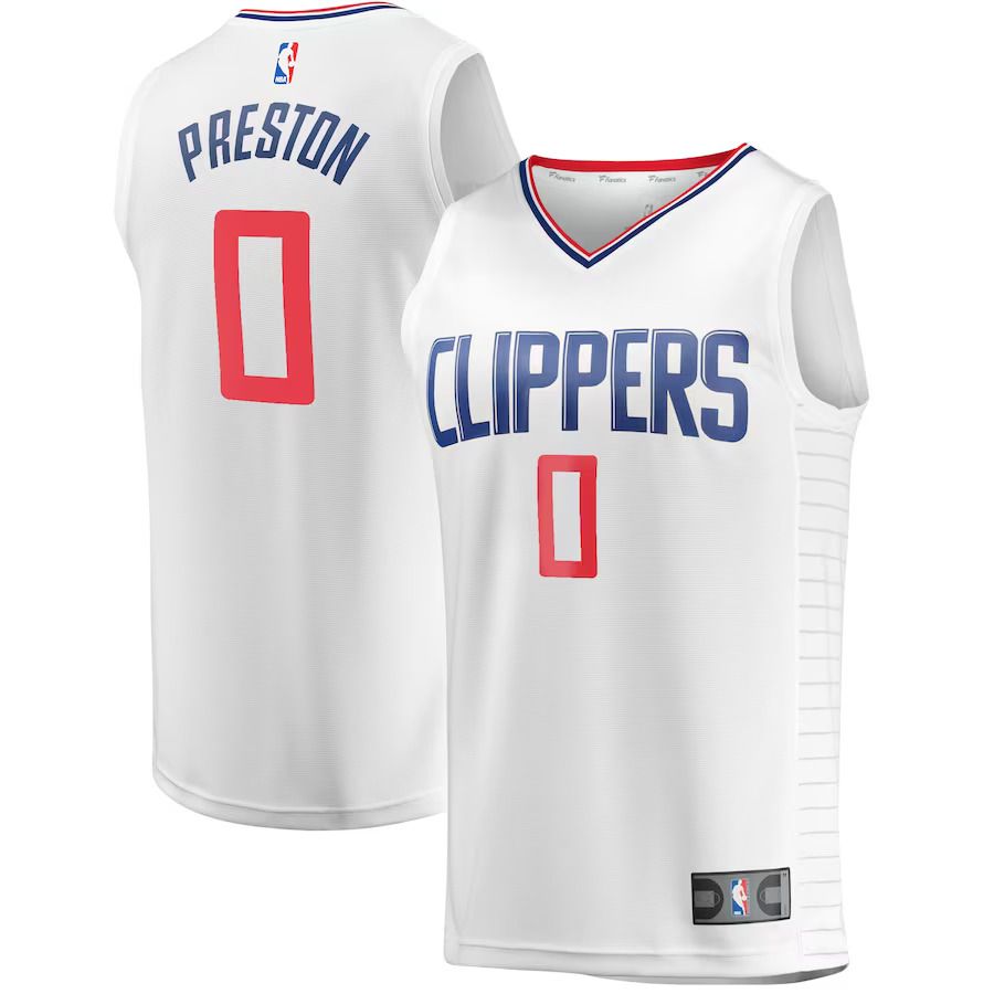 Men Los Angeles Clippers 0 Jason Preston Fanatics Branded White Fast Break Player NBA Jersey
